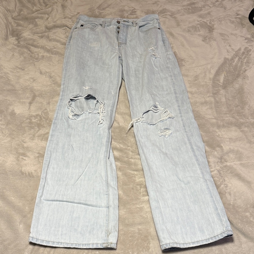 KanCan Light Blue Distressed Flare Jeans